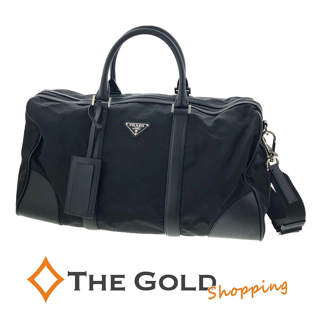 Prada Boston Bag Saffiano Travel Black